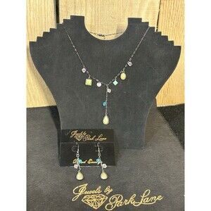 Park Lane " GEOMETRIC " Multicolor Necklace And Pierced Earrings J-286